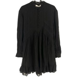 Mango Black Textured Mini Dress